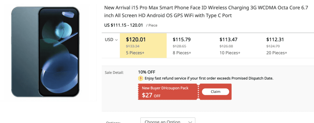 fake iphone 15 prices